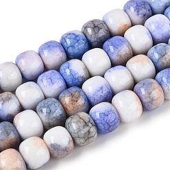 Розовато-лиловый Нити из окрашенных стеклянных бусин с эффектом омбре, имитация нефрита, баррель, розовато-лиловый, 10~10.5x8~8.5 мм, отверстие : 1~1.4 мм, около 87~93 шт / нитка, 29.33~31.30 дюйм (74.5~79.5 см)