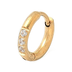 Золотой 316 серьги-кольца из нержавеющей стали с микропаве из прозрачного кубического циркония для фиксации хряща, кольцо, золотые, внутренний диаметр: 6 мм