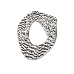 Античное Серебро 304 подвески из нержавеющей стали, , шарм неправильной овальной формы, античное серебро, 32.5x24x1 мм, отверстие : 1.5 мм