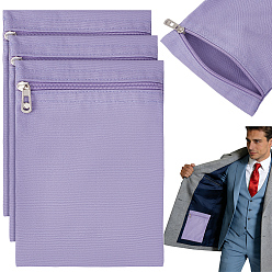 Medium Purple Canvas Cloth Zipper Bags, Rectangle, with Alloy Finding for Clothes Sewing, Medium Purple, 22x15x0.2cm
