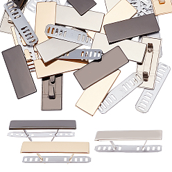 (52) Непрозрачная лаванда 18 наборы 3 цвета цинковый сплав сумки декоративные застежки, штамповка пустых тегов, с железной шайбой, прямоугольные, разноцветные, 5.1x2x0.1 см, 6 наборы / цвет