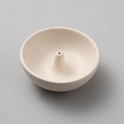 Floral White Ceramic Incense Burners Holder, Aromatherapy Furnace Home Decor, Flat Round, Floral White, 80x31mm