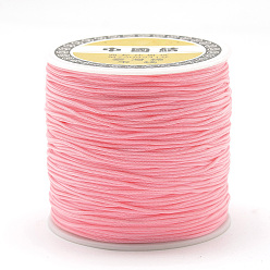 Pink Polyester Cords, Pink, 0.8mm, about 131.23~142.16 yards(120~130m)/roll