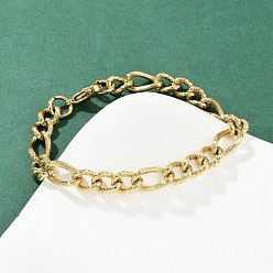 Настоящее золото 22K 304 браслеты-цепочки Фигаро из нержавеющей стали для женщин и мужчин, вакуумное покрытие pvd, реальный 22 k позолоченный, 8-1/4 дюйм (21 см)