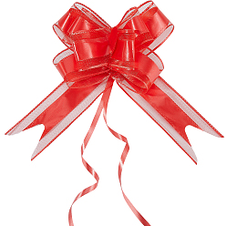 Красный Пластиковые банты-завязки, подарочная лента для свадебного дня рождения, красные, 765x50x1 мм, готовая продукция: 215x175 мм