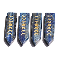 Ляпис-Лазурь Натуральный лазурит, резные фазы луны, шестиугольные фигурки стрелок для украшения домашнего рабочего стола, 48~52 мм