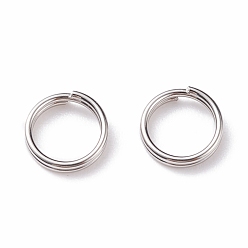Stainless Steel Color 304 Stainless Steel Split Rings, Double Loops Jump Rings, Stainless Steel Color, 8x1.5mm, Inner Diameter: 6.5mm, Single Wire: 0.75mm