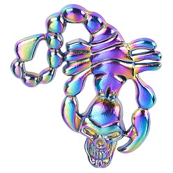 Rainbow Color Подвески из сплава , череп скорпиона, Радуга цветов, 37x33 мм, отверстие : 3 мм