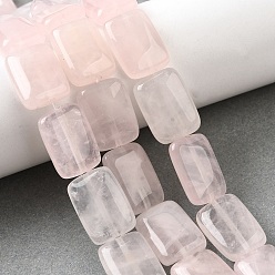 Розовый Кварц Природного розового кварца нитей бисера, прямоугольные, 18x13x5.5 мм, отверстие : 1 мм, около 11 шт / нитка, 7.68''~7.87'' (19.5~20 см)