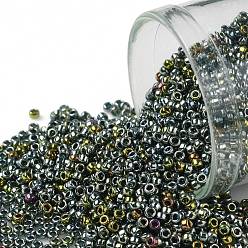 (721) Galvanized Blue Gold TOHO Round Seed Beads, Japanese Seed Beads, (721) Galvanized Blue Gold, 15/0, 1.5mm, Hole: 0.7mm, about 135000pcs/pound