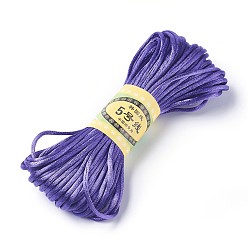Bleu Ardoise Cordon de polyester coréen, corde à nouer chinoise, cordon de rattail satiné, bleu ardoise, 2.5mm, environ 21.87 yards (20m)/paquet