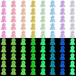 (52) Непрозрачная лаванда 80 шт. 8 цвета светящиеся украшения для кукол из смолы, светится в темноте, украшение микропейзажа, разноцветные, 9x13.5~14x16~16.5 мм, 10 шт / цвет