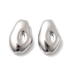 Платинированный Латунные бусины, самородки, Реальная платина, 10.5x7.5x3.5 мм, отверстие : 0.6 мм