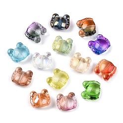 (52) Непрозрачная лаванда Прозрачные стеклянные бусины, краб, градиент цвета, разноцветные, 12~12.5x13.5x6.5 мм, отверстие : 1 мм