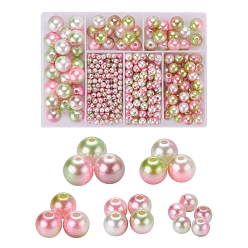 Разноцветный 497 шт 5 стиль радуги абс пластик имитация жемчуга, градиент русалка жемчужные бусы, круглые, красочный, 4~12x3.5~11.5 мм, отверстие : 1.2~2 мм