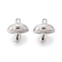 Нержавеющая Сталь Цвет 304 нержавеющая сталь, анти-тускнение, грибное очарование, цвет нержавеющей стали, 15x13x10 мм, отверстие : 1.4 мм