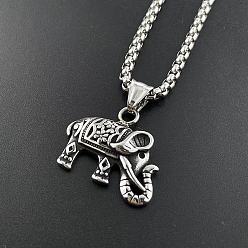 Нержавеющая Сталь Цвет Стильные 304 подвески в виде слона из нержавеющей стали в стиле панк-стрит и хип-хоп, цвет нержавеющей стали