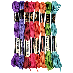 (52) Непрозрачная лаванда 8 мотки 8 цвета полиэстеровые швейные нитки, шнур из полиэстера для изготовления украшений, разноцветные, 0.5 мм, 8м/моток