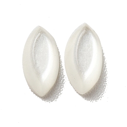 Floral White Resin Cabochons, Pearlized, Imitation Cat Eye, Horse Eye, Floral White, 6.5x3.5x2mm
