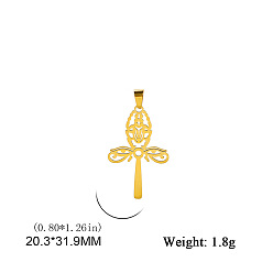 Золотой Кулон из нержавеющей стали, глаз Гора, золотые, 31.9x20.3 мм