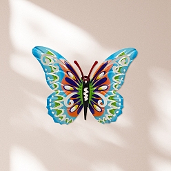 Темно-Голубой Железные подвесные настенные украшения для украшения входной двери дома, бабочка, глубокое синее небо, 125x165 мм