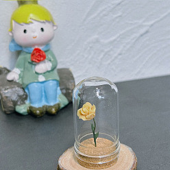 Золотистый Стеклянные колокольчики-колокольчики, смолой розы, аксессуары для украшения кукольного домика, золотые, 25x47 мм