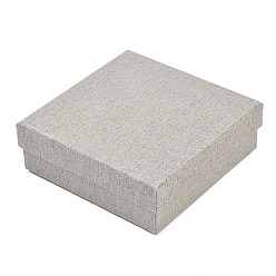 Гейнсборо Витрины для ювелирных изделий из бумаги, футляры для хранения колец, серег, ожерелий, браслетов, с губкой, квадратный, светло-серые, 11.2x11.2x3.9 см