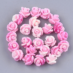 Фиолетовый Синтетических коралловых бусин, окрашенные, цветок, фиолетовые, 6~7x6~7 мм, отверстие : 1.2 мм