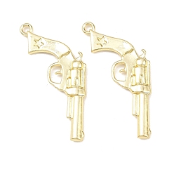 Золотой Подвески из сплава , пистолет, стойки покрытие, без кадмия и без свинца, золотые, 42x24x4 мм, отверстие : 2 мм