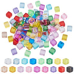 (52) Непрозрачная лаванда 170 шт 17 цвета прозрачные акриловые бусины, без отверстия , кубические, разноцветные, 8x8x8 мм, длина диагонали: 10.5 мм, 10 шт / цвет