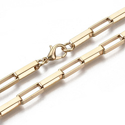 Настоящее золото 18K Железа венецианские цепи, цепи коробки, плоские овальные скрепки кабельные цепи изготовление ожерелья, латуни с застежками омаров, несварные, реальный 18 k позолоченный, 18.3 дюйм (46.5 см) в длину, ссылка: 14x5x3 mm, Перейти кольцо: 7x1 мм, 4.5 мм внутренним диаметром