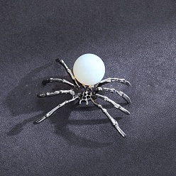 Опал Опалитовые украшения для домашней вечеринки на Хэллоуин, паук, 40x47 мм