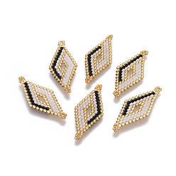 Разноцветный Японский бисер miyuki & toho ручной работы ссылки, Ткацкий станок, ромб, красочный, 40.5x16~16.5x2 мм, отверстие : 2 мм