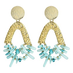 Настоящее золото 14K 304 серьги-гвоздики в стиле бохо из нержавеющей стали в форме капли, cmолой, украшения для женщин, реальный 14 k позолоченный, 70x38 мм