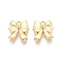 Light Gold Стойки подвески обшивки сплава, бантом прелести, без кадмия, без никеля и без свинца, золотой свет, 15x14x3 мм, отверстие : 1.8 мм