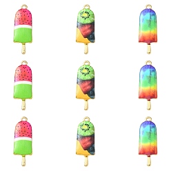 (52) Непрозрачная лаванда 30 шт 3 стили подвески из сплава с принтом, без свинца, без кадмии и без никеля, золотые, очарование леденца на палочке, разноцветные, 27x10x2.5 мм, отверстие : 1.4 мм, 10 шт / стиль