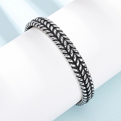 Античное Серебро Ретро 316 браслеты-манжеты из хирургической нержавеющей стали, античное серебро, внутренний диаметр: 2.48 дюйм (6.3 см)