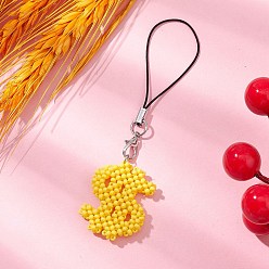 Золотистый Подвеска в виде знака доллара из стеклянных бусин, с нейлоновым тросом и сплавов Lobster Claw застежками, золотые, 99 мм