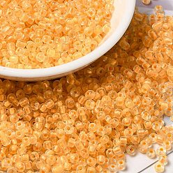 Оранжевый 6/0 прозрачное стекло бисер, внутри цветов, круглое отверстие, круглые, оранжевые, 3.5~4x3 мм, отверстие : 2 мм, о 450 г / мешок