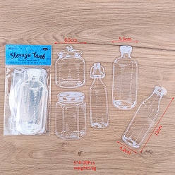 Bottle Пластиковая прозрачная прессованная обложка для закладки в виде цветка, закладка для образцов сухоцветов своими руками, с клеем внутри, образец бутылки, 130x42 мм, 5 стиль, 4 шт / стиль, 20 шт / комплект