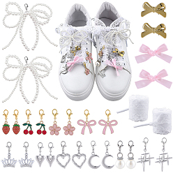 Couleur Mélangete 2 Lot de pinces à cheveux crocodile pour filles, 2 pinces à cheveux griffes, 20 pièces 10 styles de décorations pendentifs, couleur mixte, 80x73x4mm