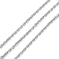 Нержавеющая Сталь Цвет 304 кабельные цепи из нержавеющей стали, пайки, цвет нержавеющей стали, 2x2x0.5 мм