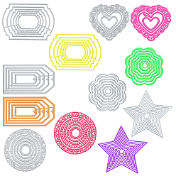 Матовый Платиновый Цвет Рамка для резки металла, для diy scrapbooking / фотоальбом, декоративная тисняющая бумажная карточка, разнообразные, матовый цвет платины, 18 шт / пакет