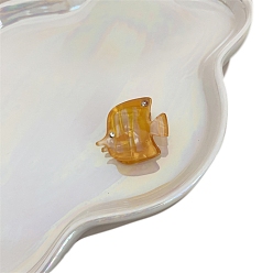 Золотистый Акриловые коготь заколки, аксессуары для волос для женщин и девочек, рыба, золотые, 35x25 мм