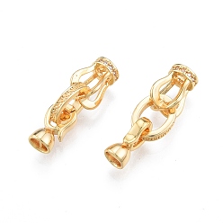 Real 18K Gold Plated Brass Fold Over Clasps, Cadmium Free & Nickel Free & Lead Free, with Crystal Rhinestone Findings, Crown, Real 18K Gold Plated, Clasp: 12.5x6x5.5mm, Inner Diameter: 3.7x1.5mm, Ring: 19x9x7mm, Inner Diameter: 1.3x2.7mm