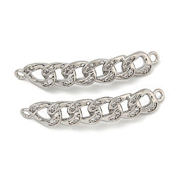 Платинированный Латунные микропаве прозрачные подвески с фианитом, без кадмия, без никеля и без свинца, цепь, Реальная платина, 29x5.5x2.2 мм, отверстие : 1.2 мм