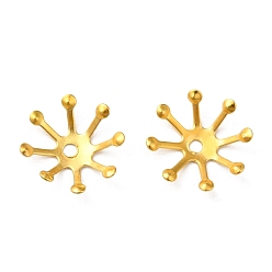 Золотой Железный шарик крышки, мульти-лепесток, цветок, золотые, 11x3 мм, отверстие : 1.5 мм