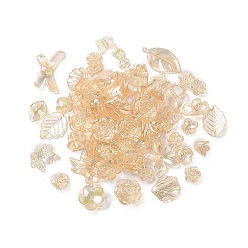 Персиковый Слойка Набор для поиска ювелирных изделий в стиле барокко своими руками, включая акриловые подвески и бусины цвета ab, разнообразные, розовые, 10~40x10~33x3~12 мм, отверстие : 1~2.8 мм, 1063 шт / 500 г