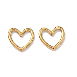 Настоящее золото 18K 304 нержавеющей стали связывающий кольца, сердце, ионное покрытие (ip), реальный 18 k позолоченный, 13x14x1.8 мм, внутренний диаметр: 10x10.5 мм