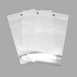 Clear Pearl Film OPP Cellophane Bags, Self-Adhesive Sealing, with Hang Hole, Rectangle, Clear, 15.5x10cm